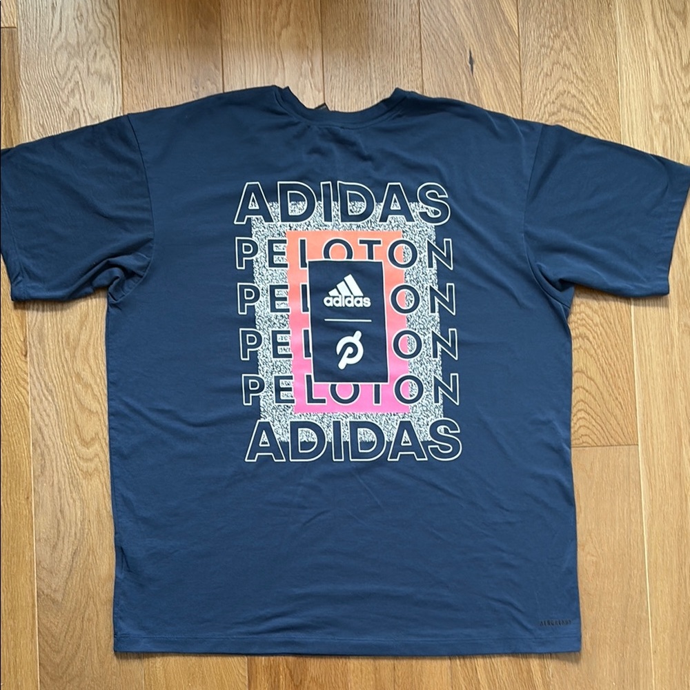 Adidas Navy and Pink Peloton Tee